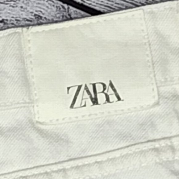 Zara Denim Skirt White Distressed, Size S - Picture 3 of 13